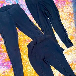 3 Pairs of Torrid Black Leggings with Sexy details